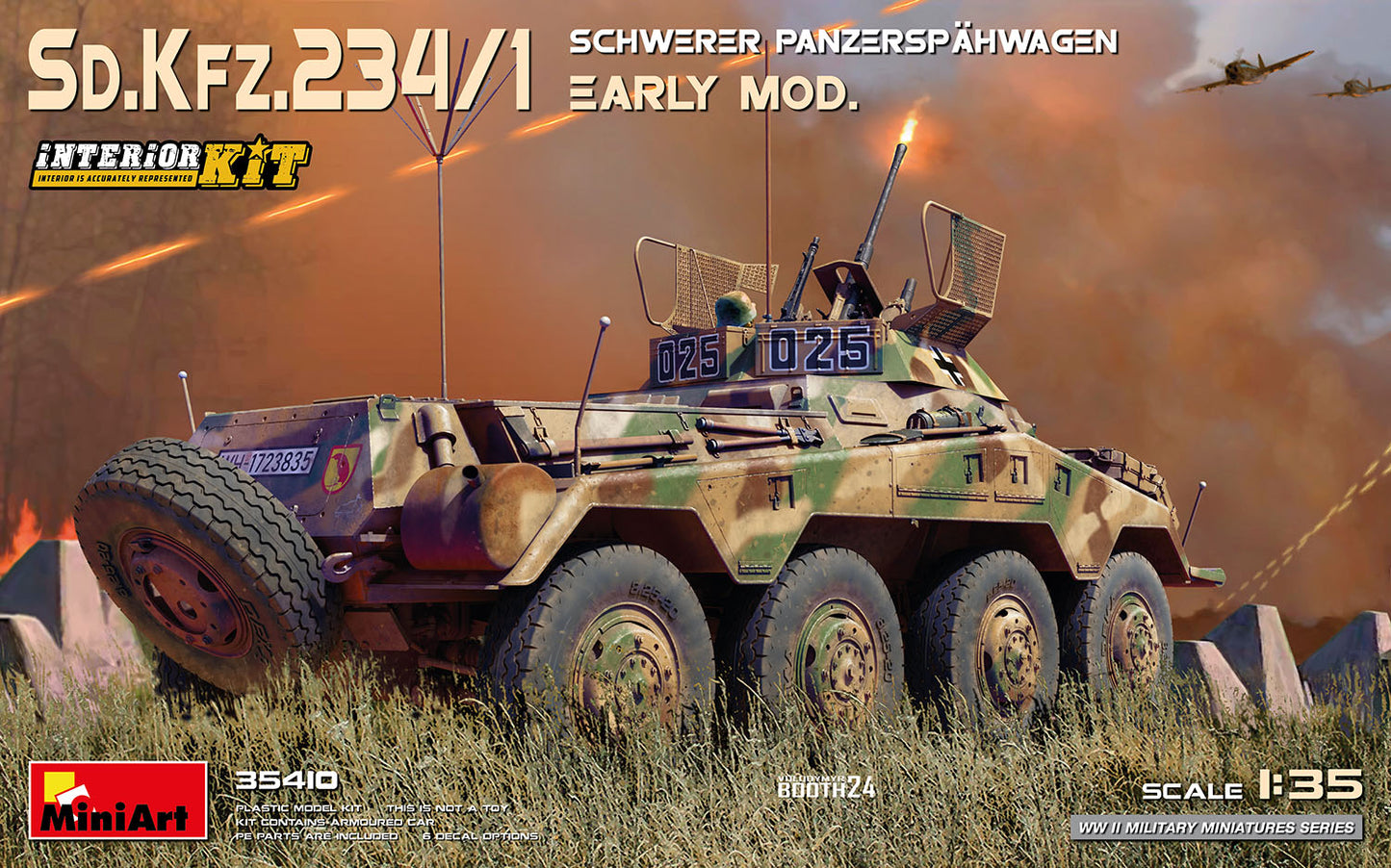 MiniArt 35410 1:35 Sd.Kfz.234/1 Schwerer Panzerspahwagen with Interior