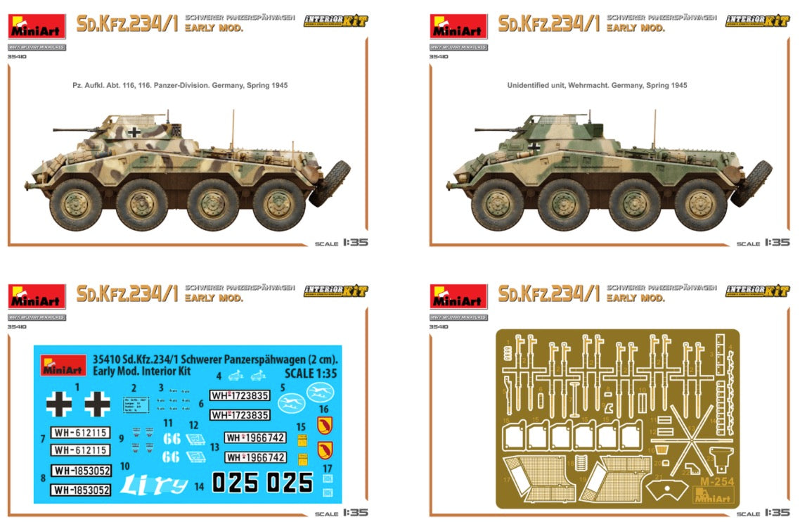 MiniArt 35410 1:35 Sd.Kfz.234/1 Schwerer Panzerspahwagen with Interior