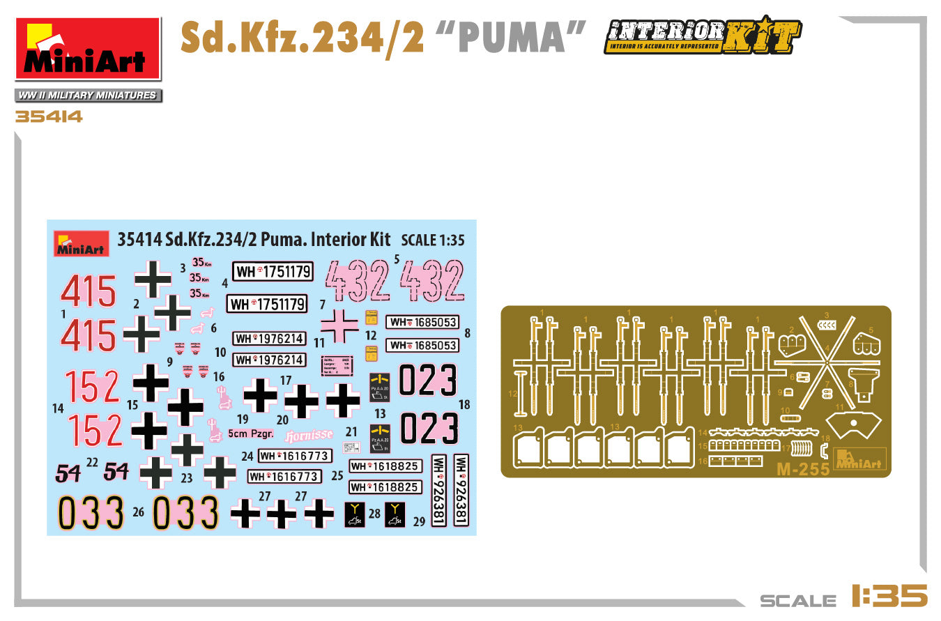 MiniArt 35414 1:35 Sd.Kfz.234/2 'Puma' with Interior Kit