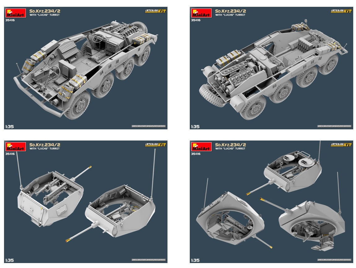 MiniArt 35416 1:35 Sd.Kfz.234/2 With 'Luchs' Turret Interior Kit