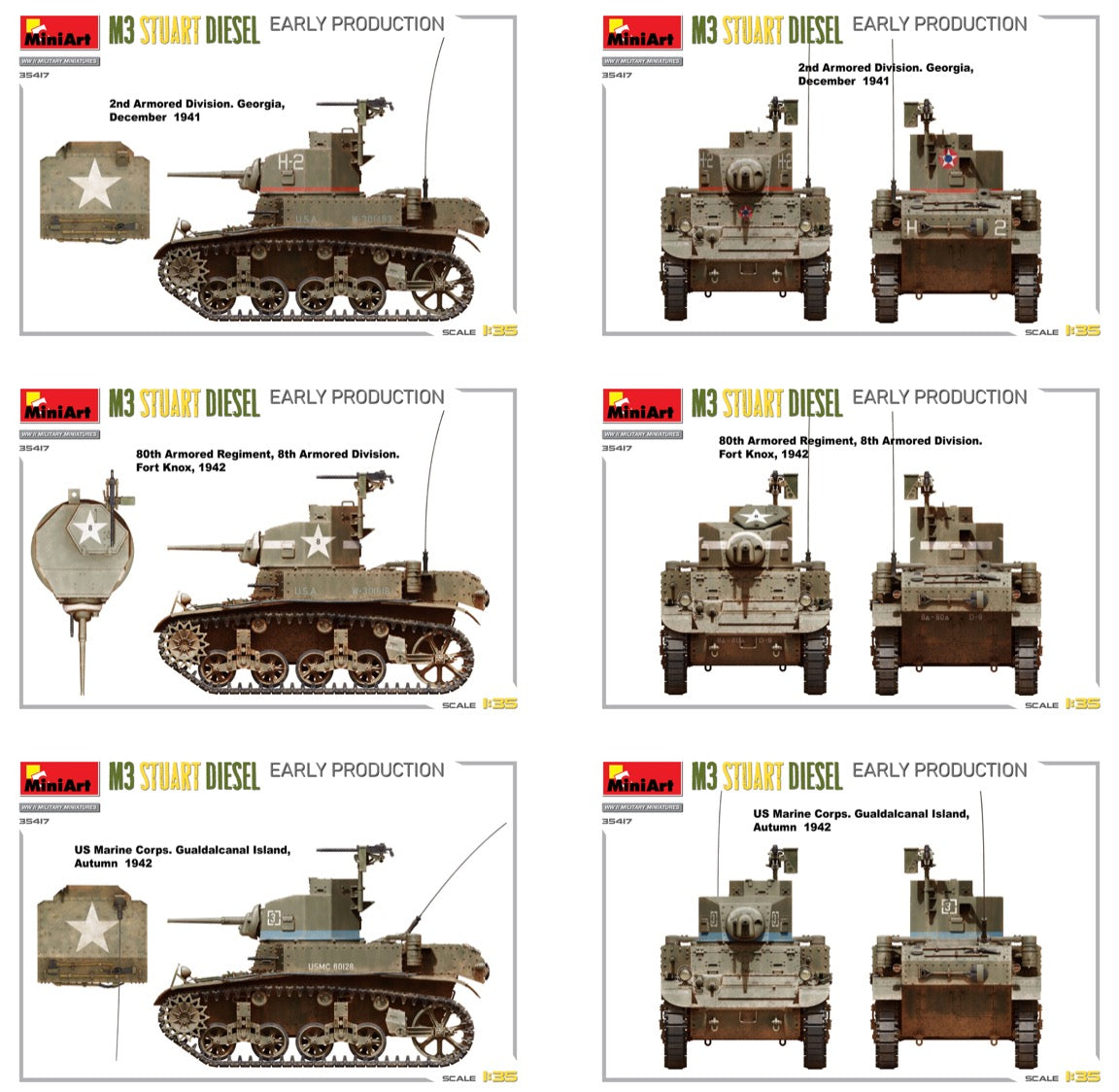 MiniArt 35417 1:35 M3 Stuart Diesel (Early Production)