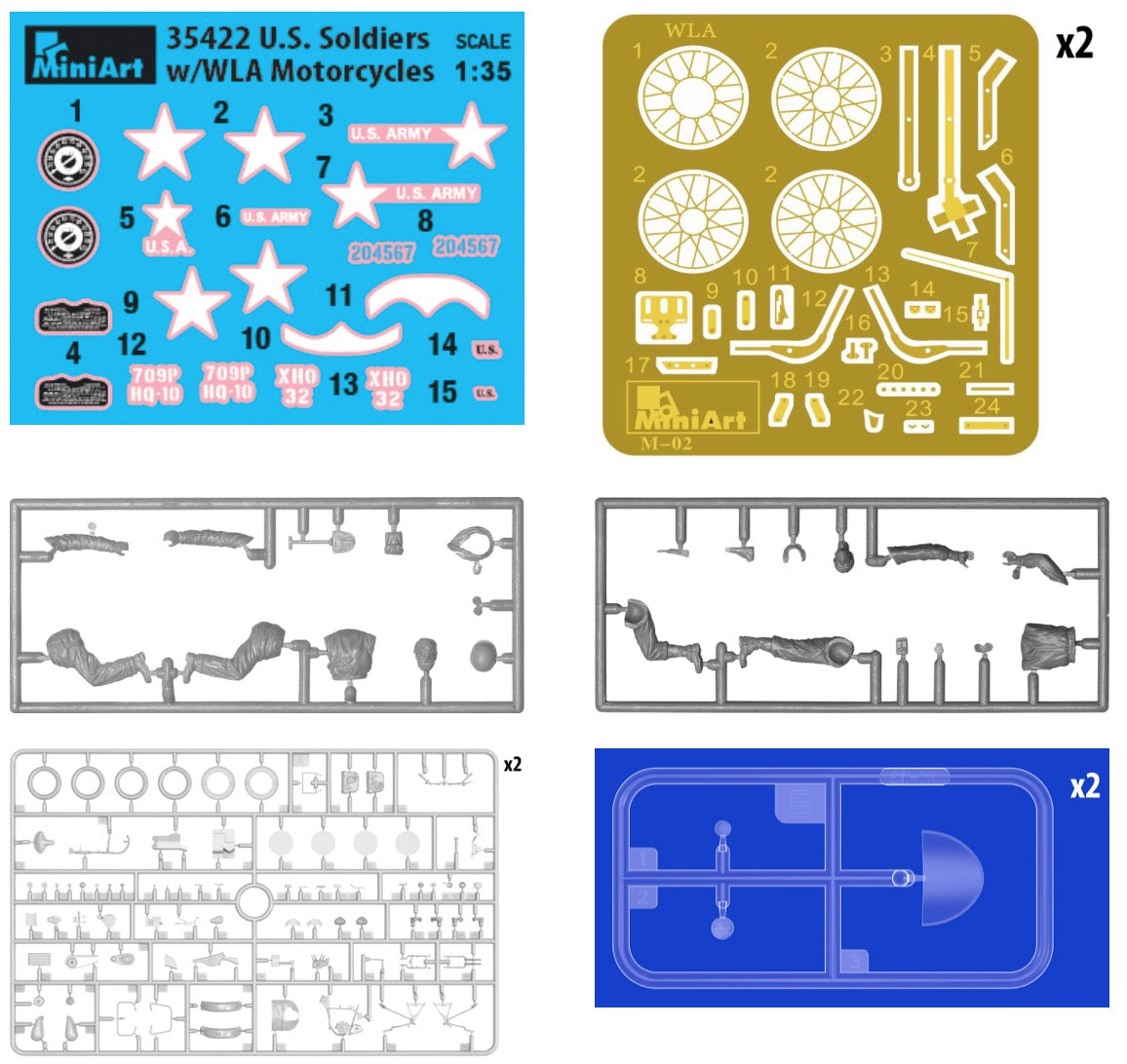 MiniArt 35422 1:35 U.S. Soldiers With WLA Motorcycles