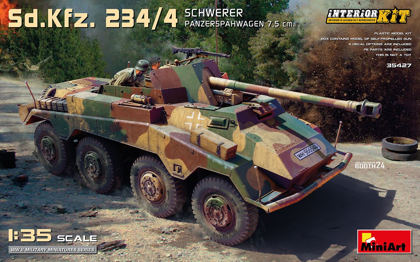 MiniArt 35427 1:35 Sd.Kfz.234/4 Schwerer Panzerspahwagen with a 7.5 cm gun and Interior