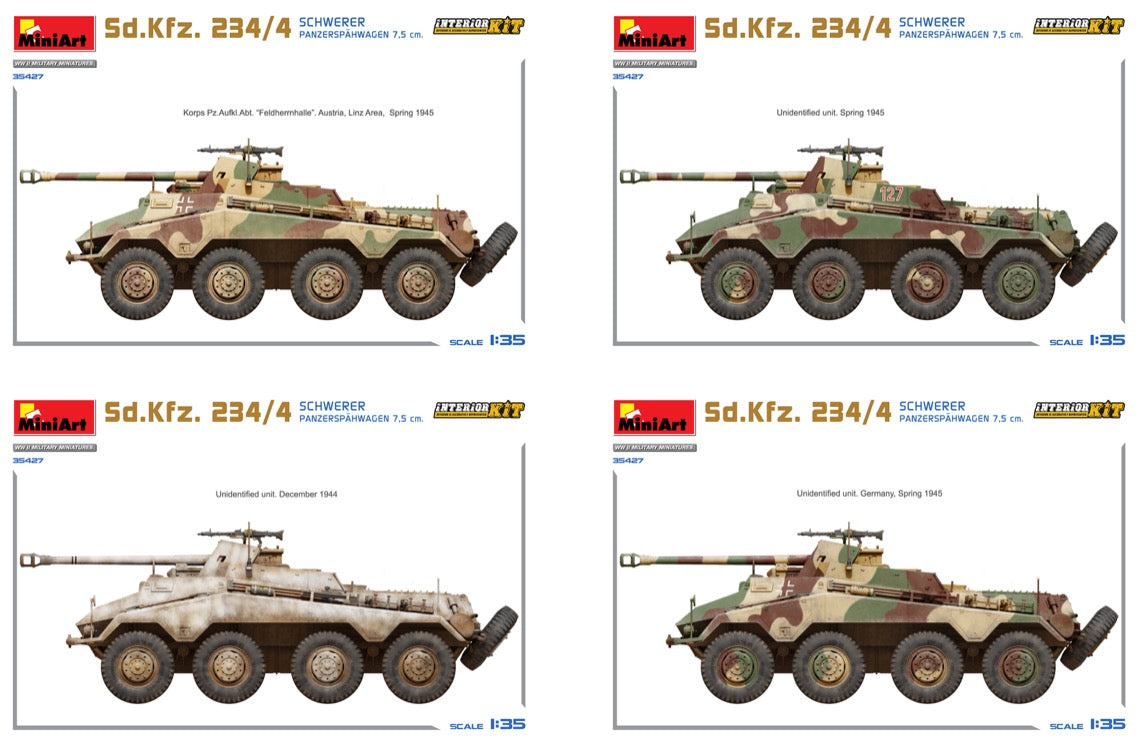 MiniArt 35427 1:35 Sd.Kfz.234/4 Schwerer Panzerspahwagen with a 7.5 cm gun and Interior