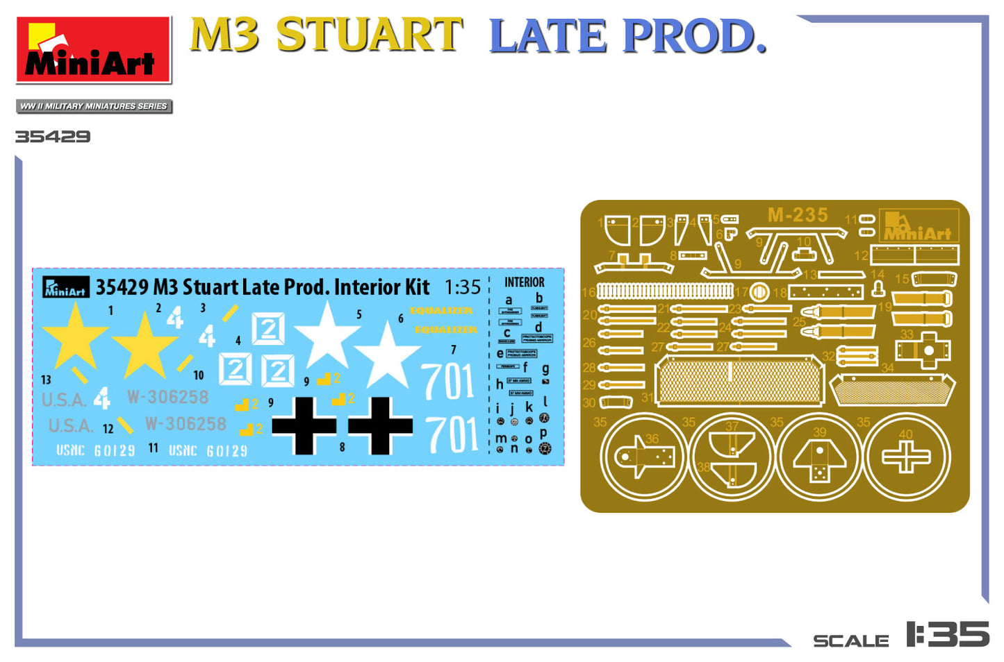 MiniArt 35429 1:350 M3 Stuart Late Production with Interior Kit