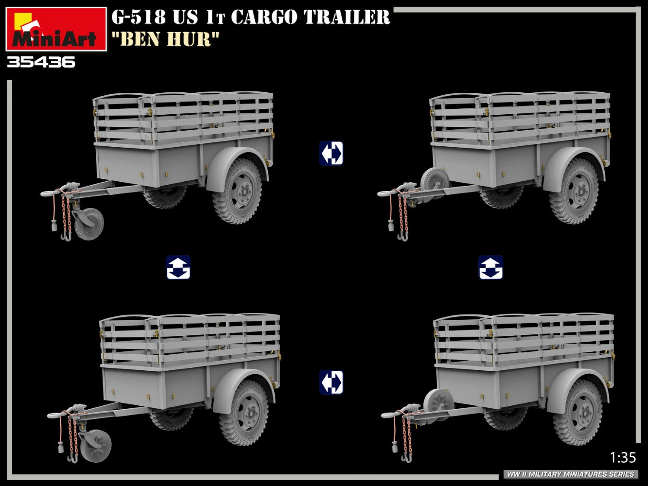 MiniArt 35436 1:35 G-518 US 1t Cargo Trailer 'Ben Hur'