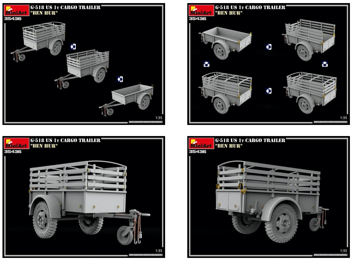 MiniArt 35436 1:35 G-518 US 1t Cargo Trailer 'Ben Hur'