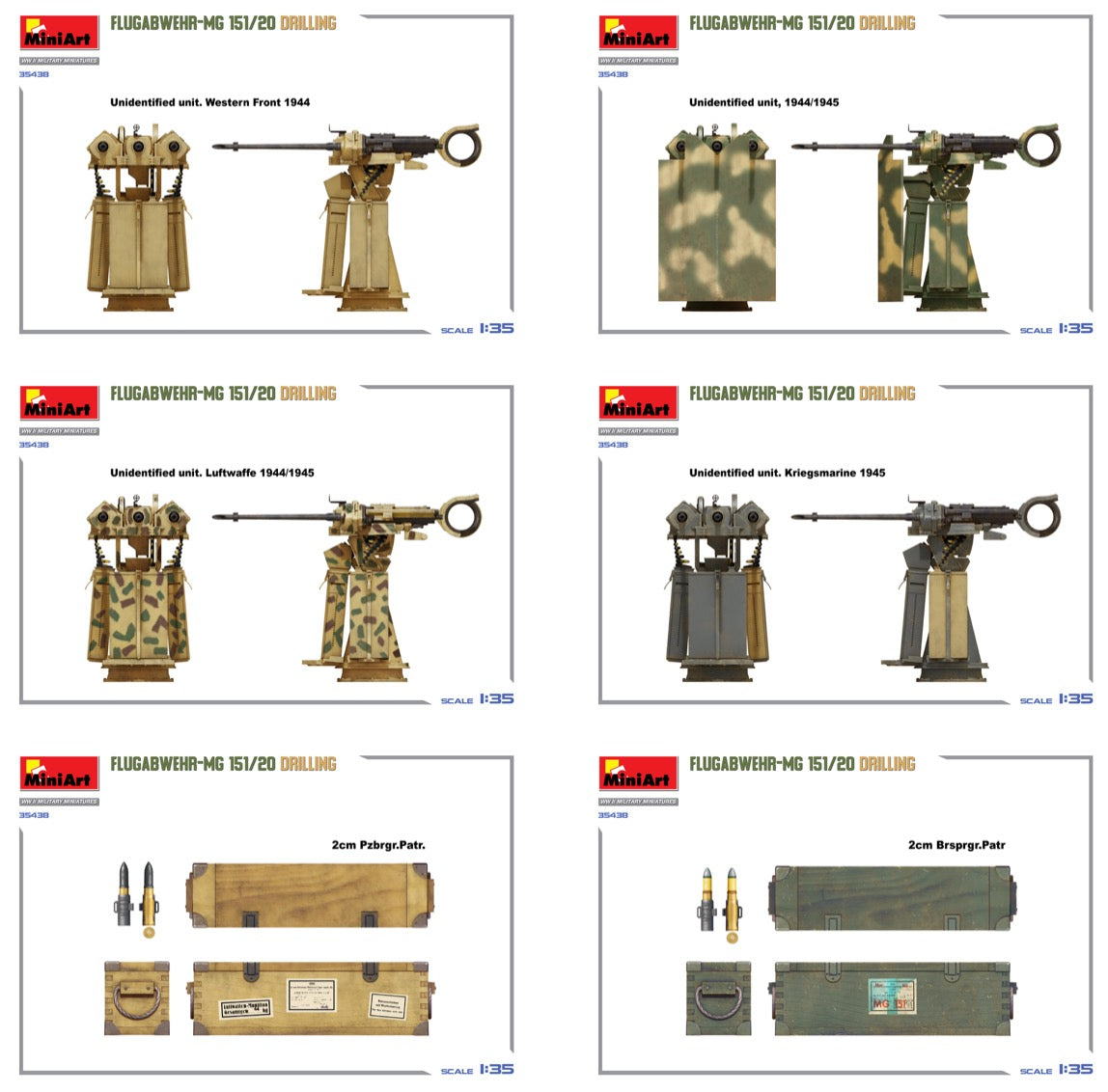 MiniArt 35438 1:35 Flugabwehr-MG 151/20 Drilling