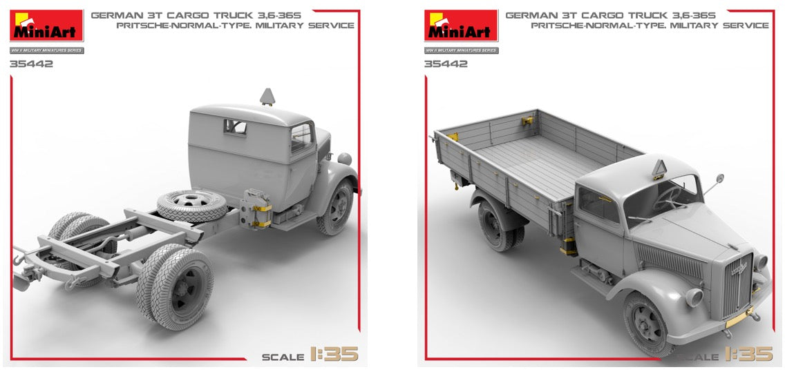 MiniArt 35442 1:35  German 3t Cargo Truck 3,6-36S - Pritsche Normal Type Military Service