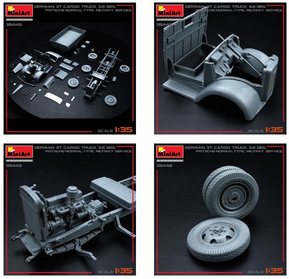 MiniArt 35442 1:35  German 3t Cargo Truck 3,6-36S - Pritsche Normal Type Military Service