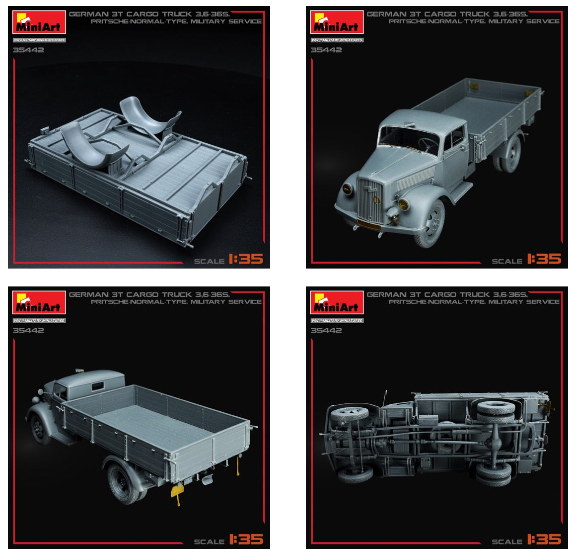 MiniArt 35442 1:35  German 3t Cargo Truck 3,6-36S - Pritsche Normal Type Military Service