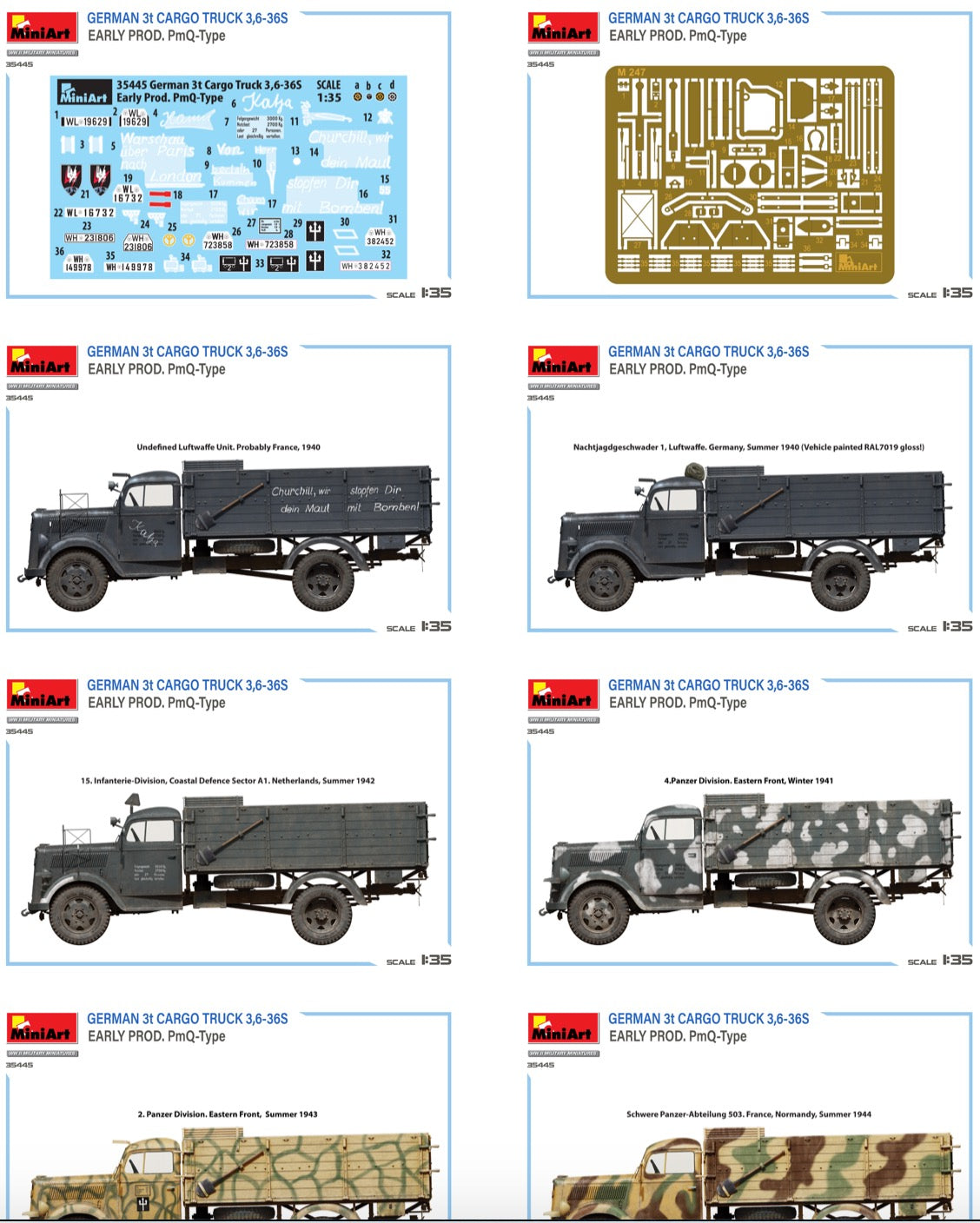 MiniArt 35445 1:35German 3t Cargo Truck 3,6-36S Early Prod. PmQ Type