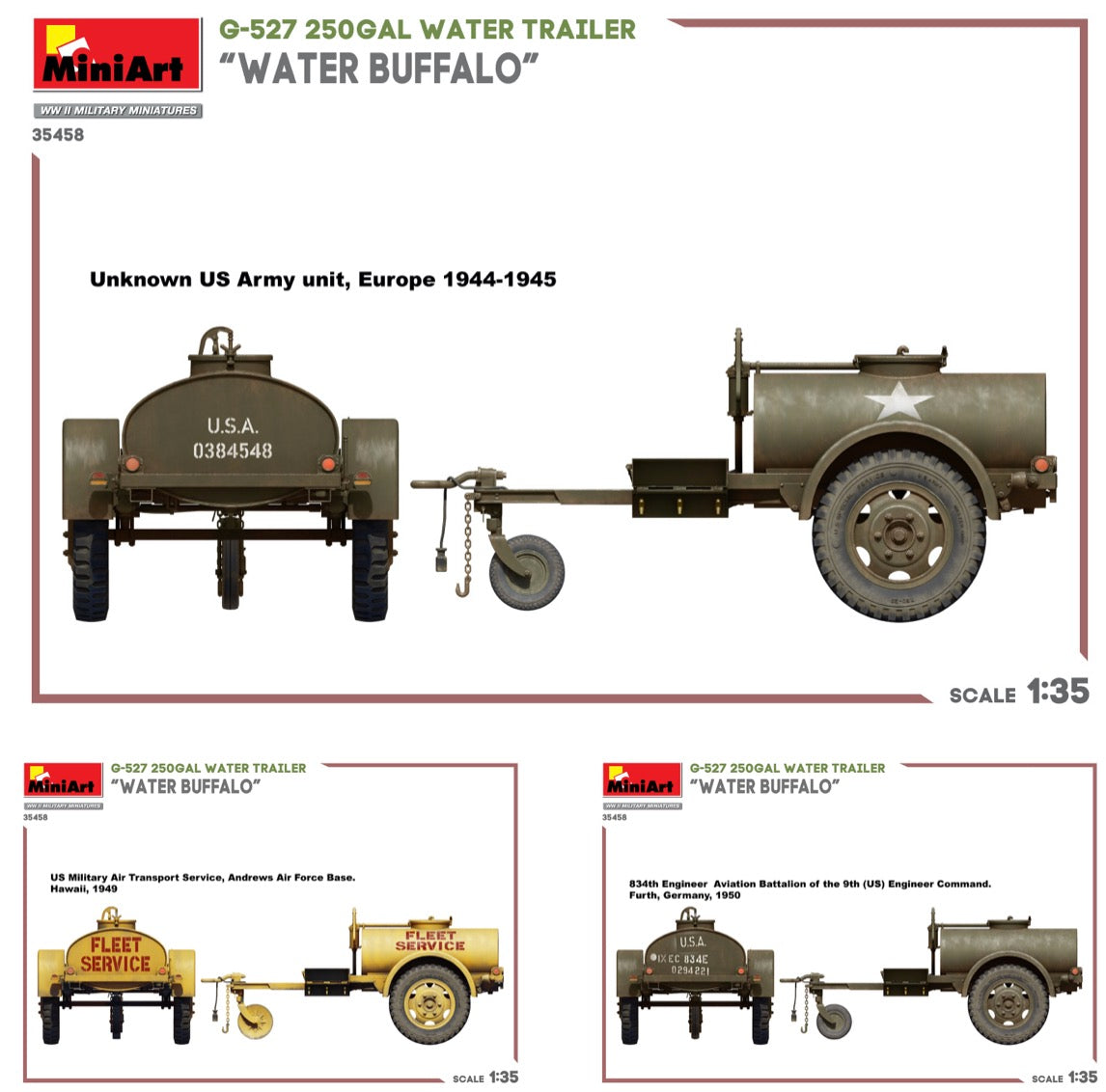 MiniArt 35458 1:35 G-527 250 Gal Water Trailer 'Water Buffalo'