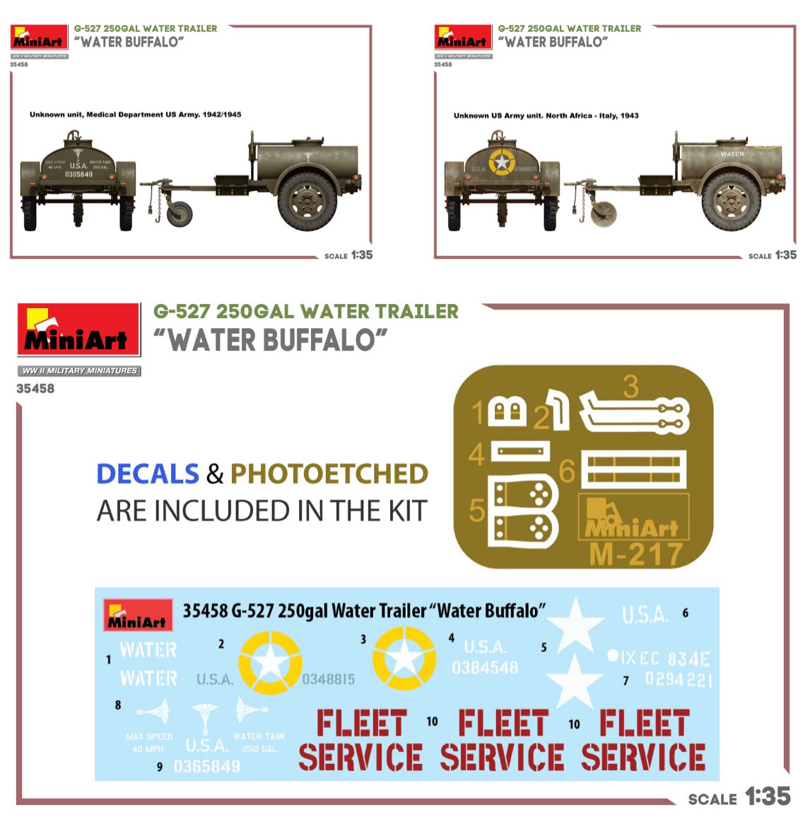 MiniArt 35458 1:35 G-527 250 Gal Water Trailer 'Water Buffalo'