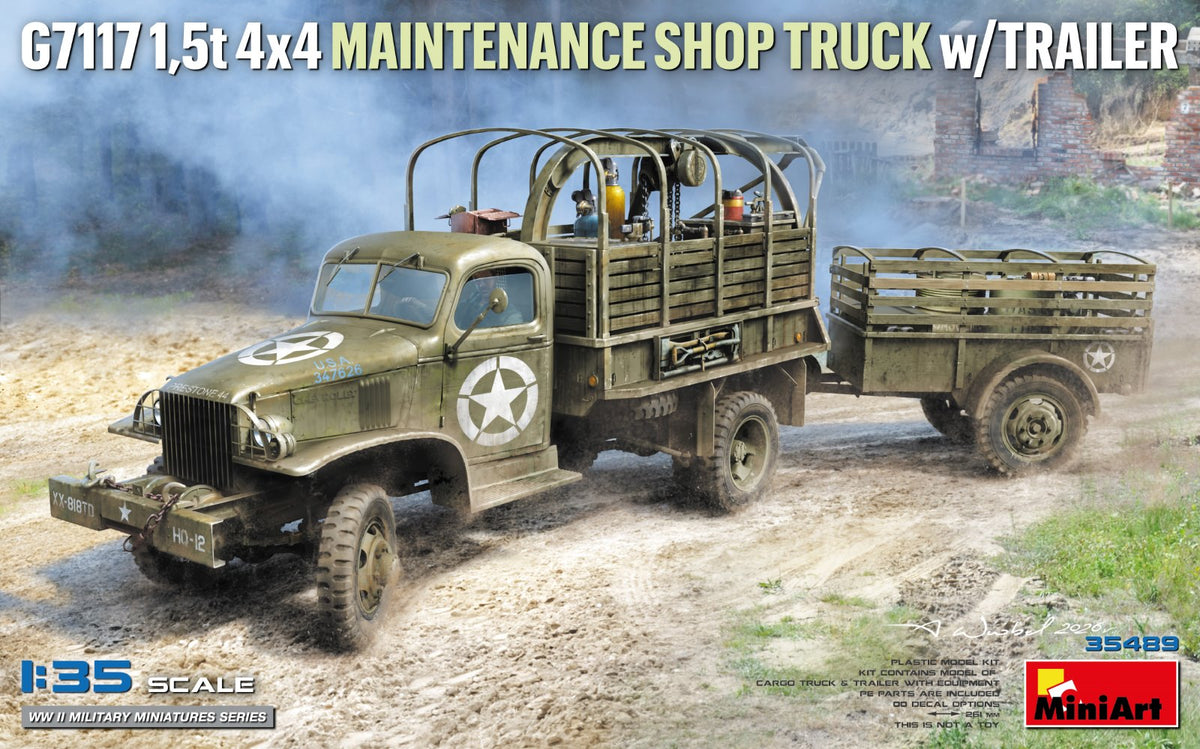 MiniArt 35498 1:35 G7117 1,5t 4x4 Maintenance Shop Truck with Trailer