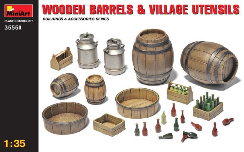 Mini Art 35550 1:35 Wooden Barrels & Village Utensils