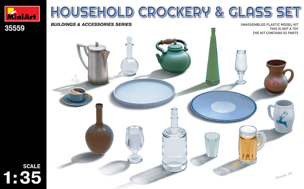 MiniArt 35559 1:35 Household Crockery & Glass Set (82 parts)