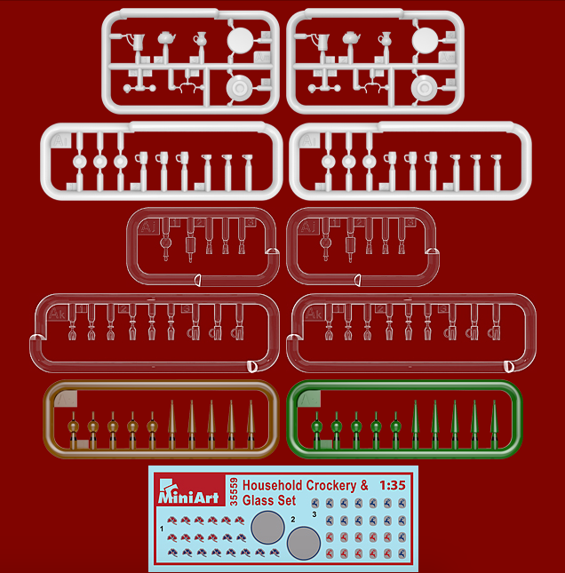 MiniArt 35559 1:35 Household Crockery & Glass Set (82 parts)