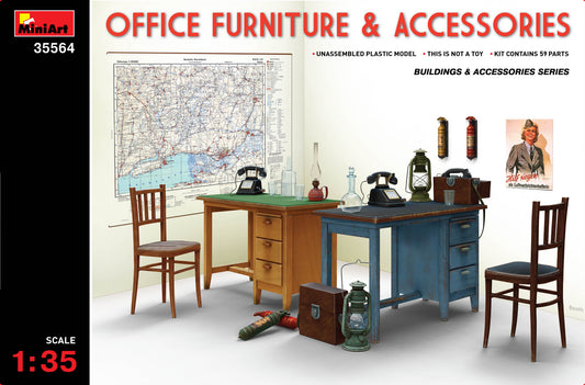 MiniArt 35564 1:35 Office Furniture and Accessories