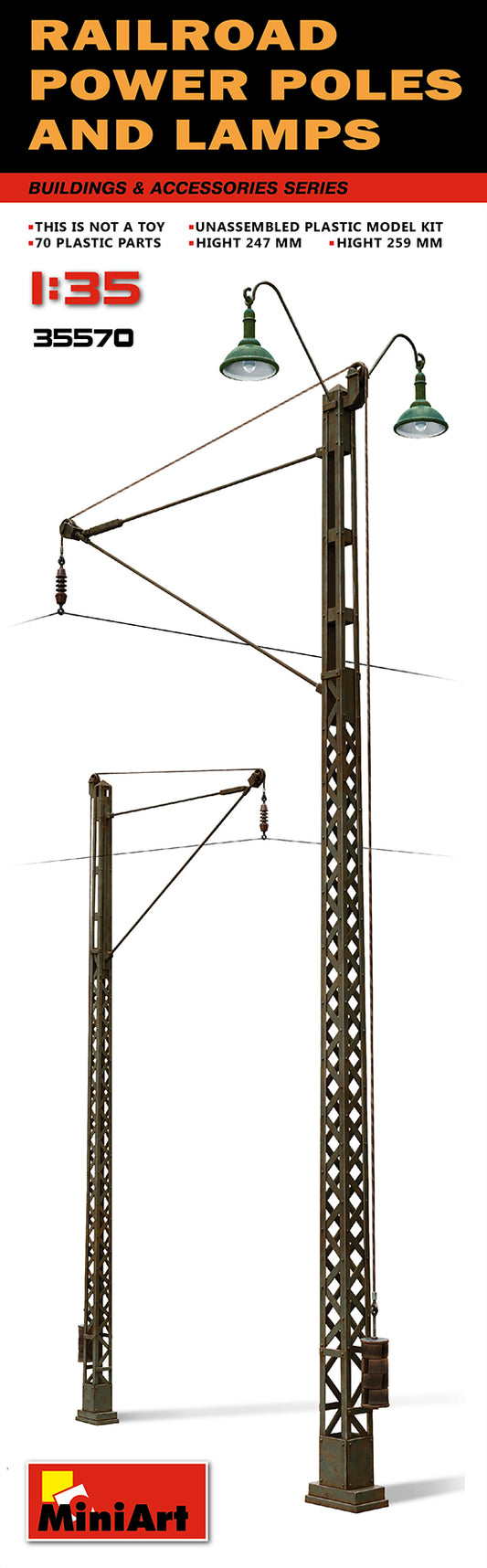 Mini Art 35570 1:35 Railway Power Poles & Lamps