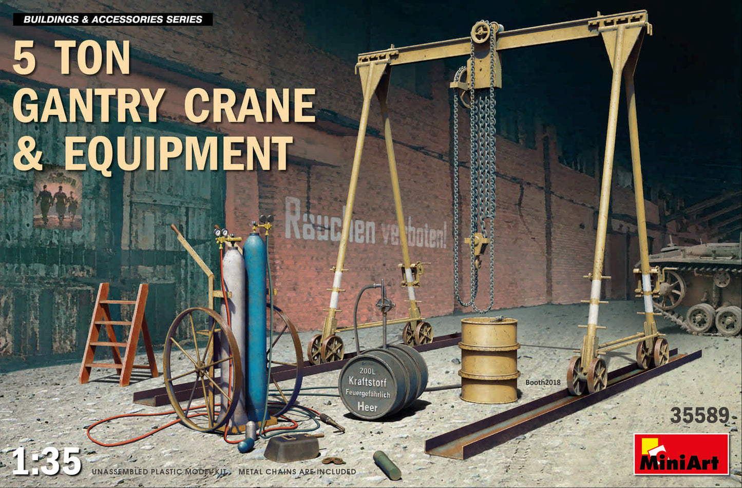 Mini Art 35589 1:35 5 Ton Gantry Crane & Equipment