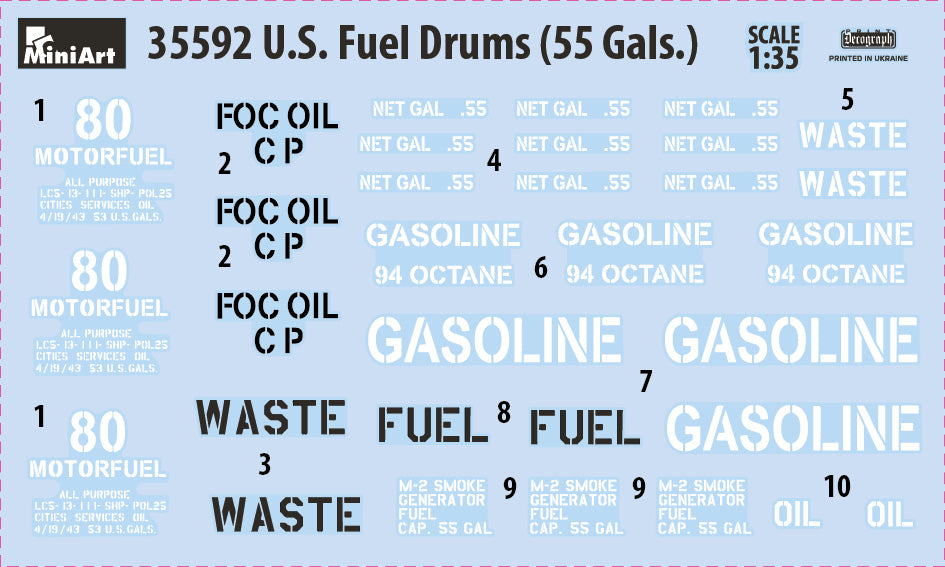 MiniArt 35592 1:35 U.S. Fuel Drums 55 Gallons