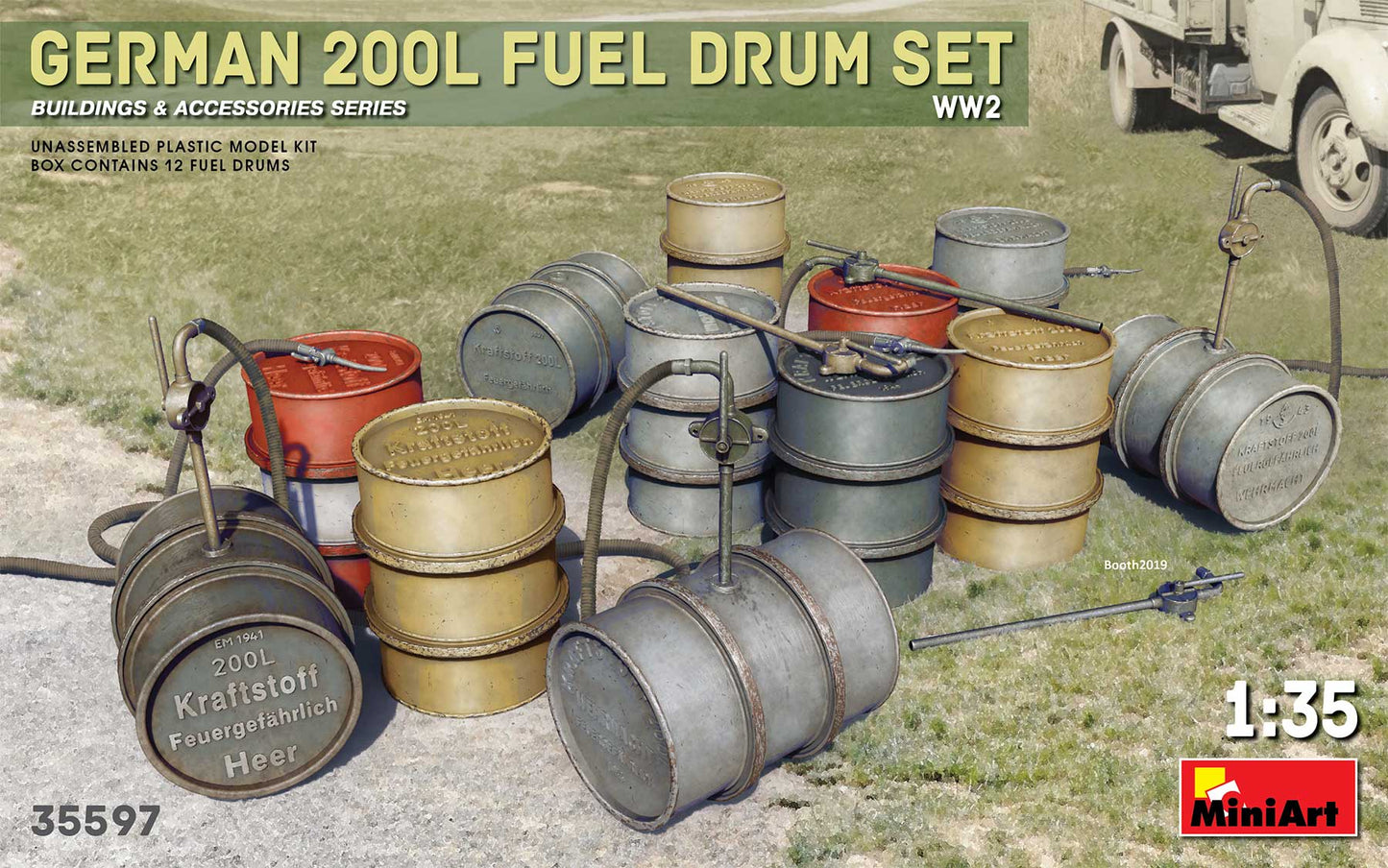 Mini Art 35597 1:35 German 200L Fuel Drum Set WWII