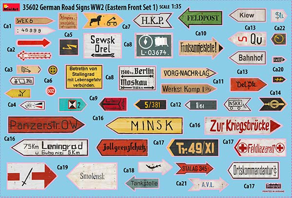 Mini Art 35602 1:35 German Road Signs WWII Eastern Front Set 1