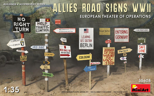 Mini Art 35608 1:35 Allies Road Signs WWII European Theatre of Operations