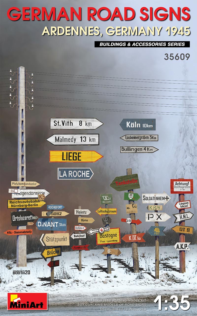 Mini Art 35609 1:35 German Road Signs (Ardennes, Germany 1945)