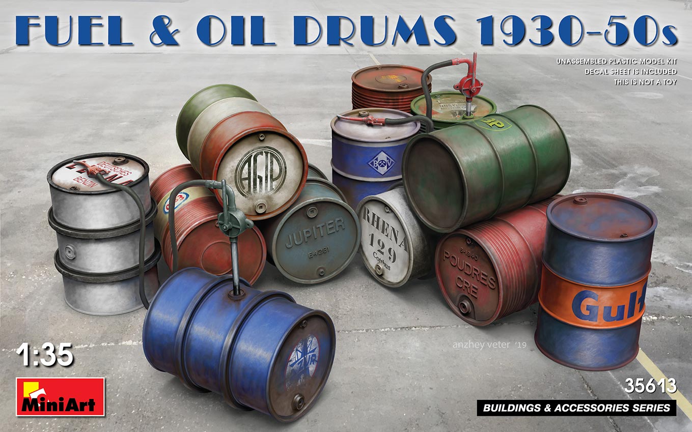 Mini Art 35613 1:35 Fuel & Oil Drums 1930-50s