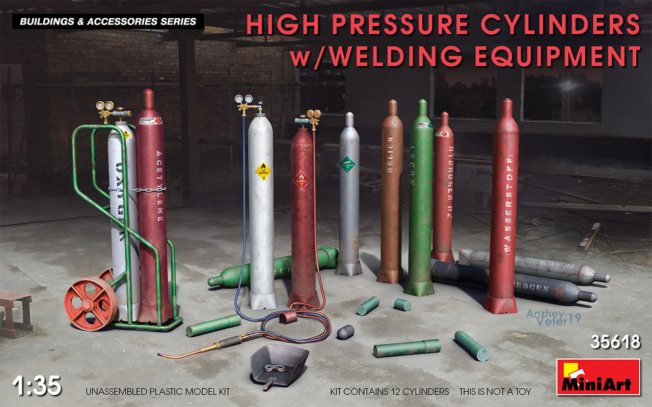 Mini Art 35618 1:35 High Pressure Cylinders w/Welding Equipment