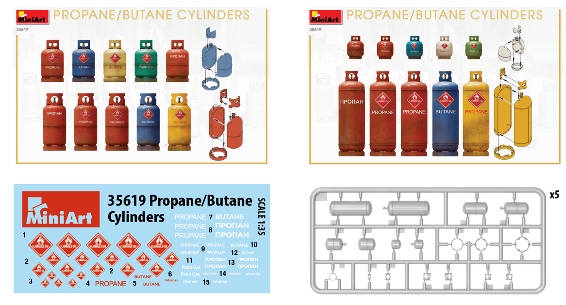 Mini Art 35619 1:35 Propane/Butane Cylinders