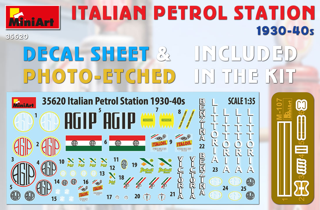 Mini Art 35620 1:35 Italian Petrol Station 1930-40s