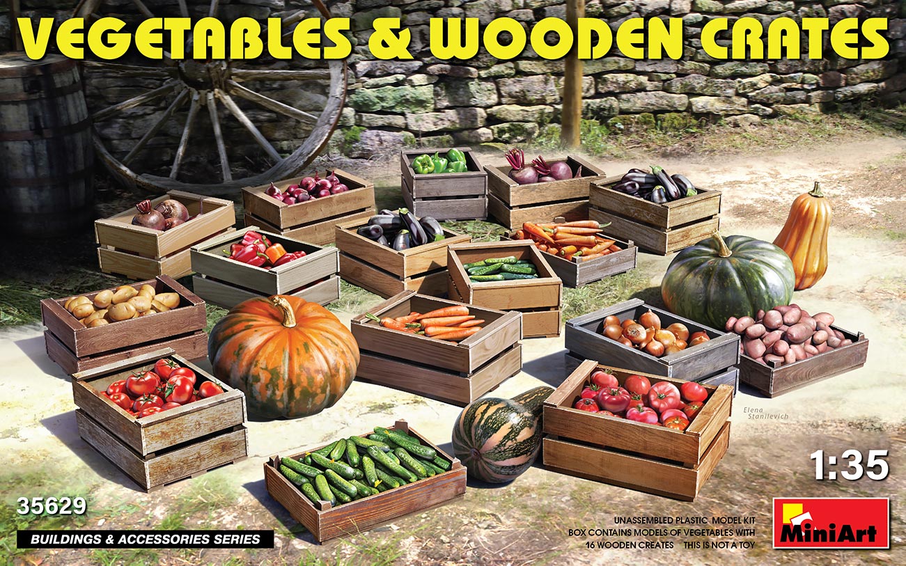 Mini Art 35629 1:35 Vegetables & Wooden Crates