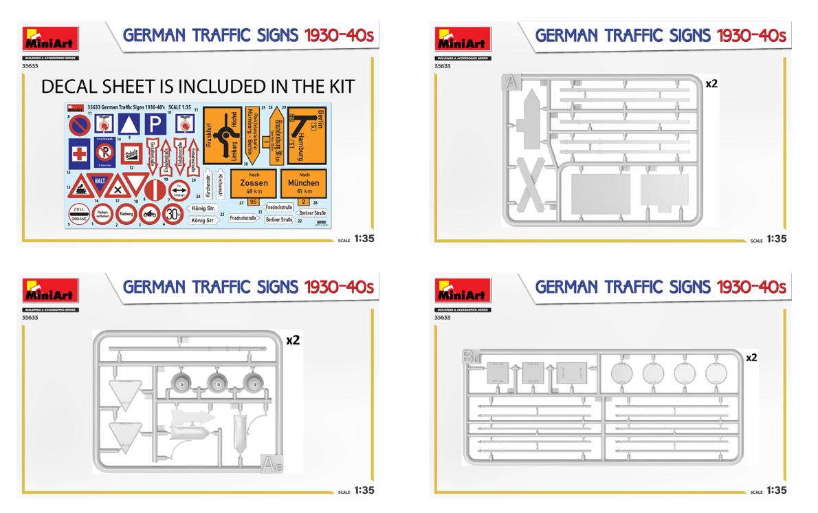 Mini Art 35633 1:35 German Traffic Signs 1930-40s