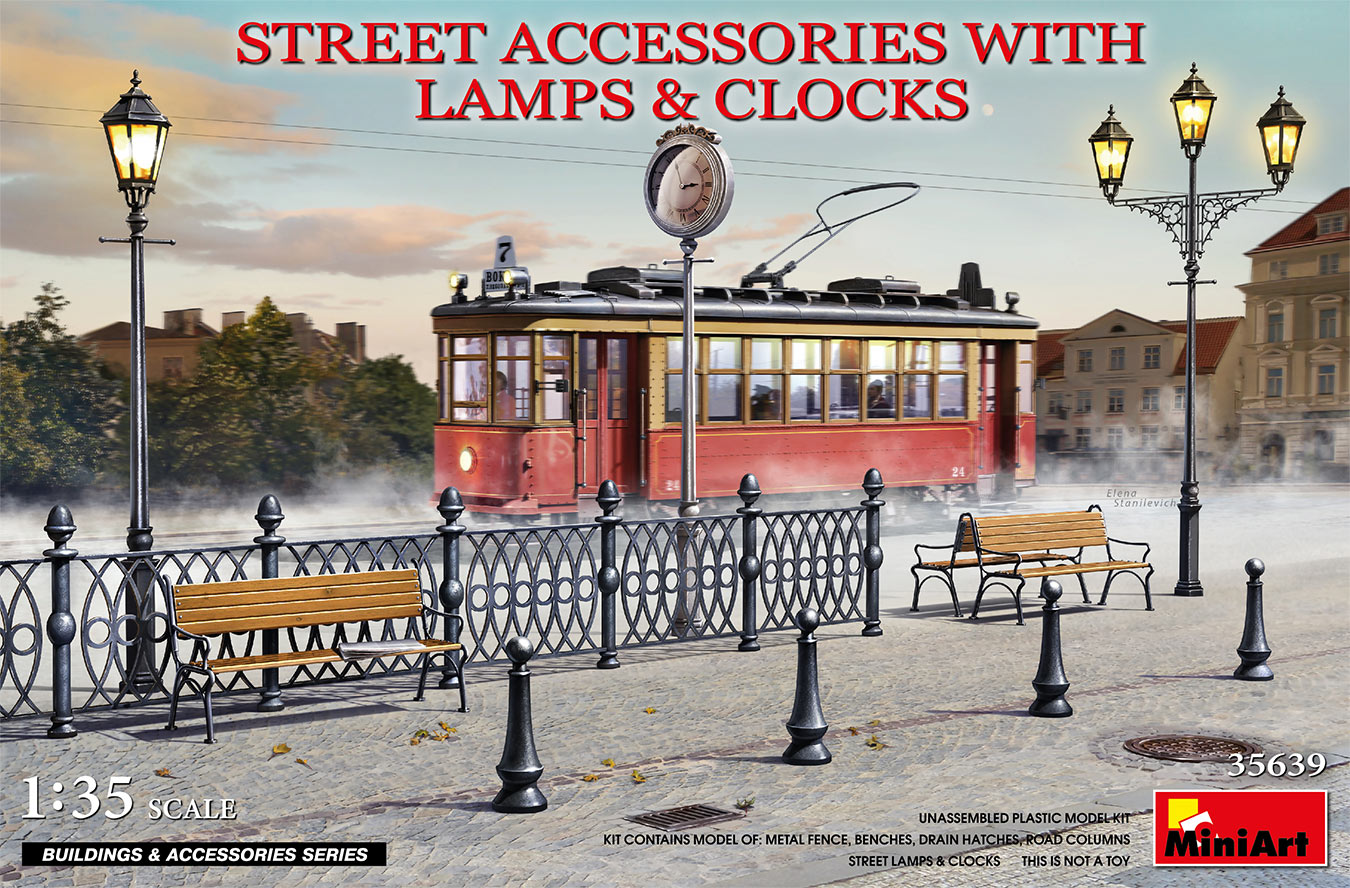 MiniArt 35639 1:35 Street Accessories with Lamps & Clocks