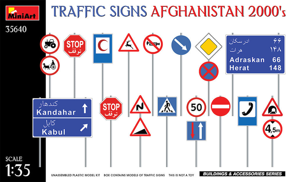 Mini Art 35640 1:35 Traffic Signs Afghanistan 2000's