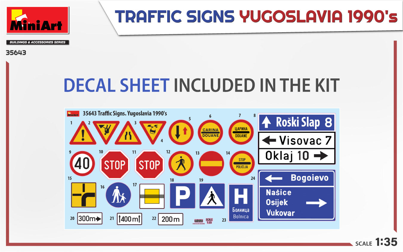 Mini Art 35643 1:35 Traffic Signs Yugoslavia 1990's