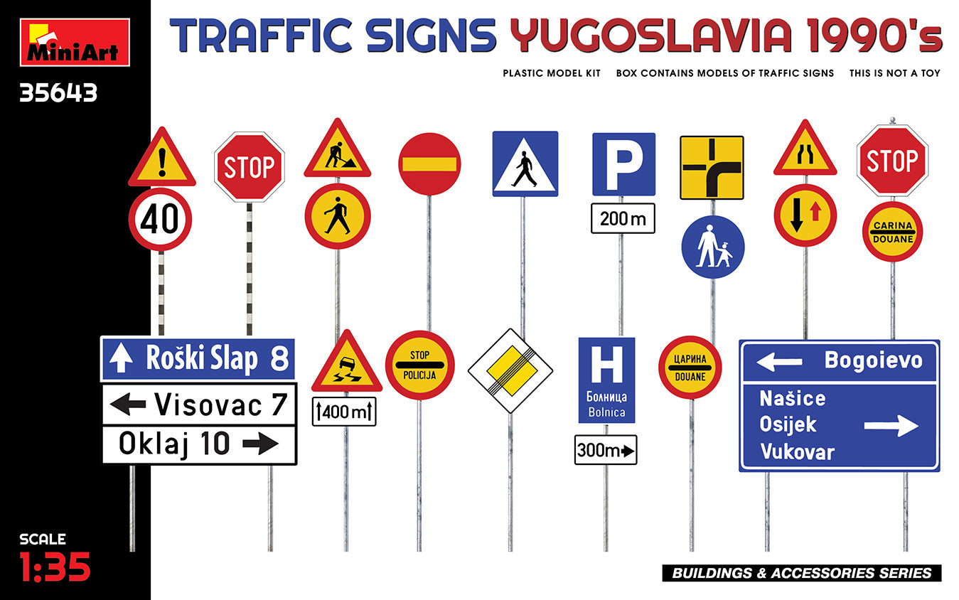 Mini Art 35643 1:35 Traffic Signs Yugoslavia 1990's