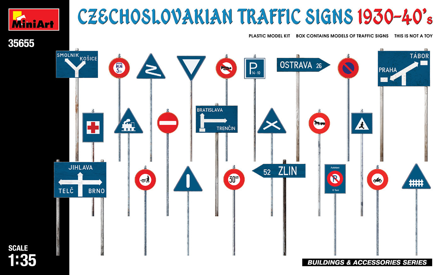 Mini Art 35655 1:35 Czechoslovakian Traffic Signs 1930-40s