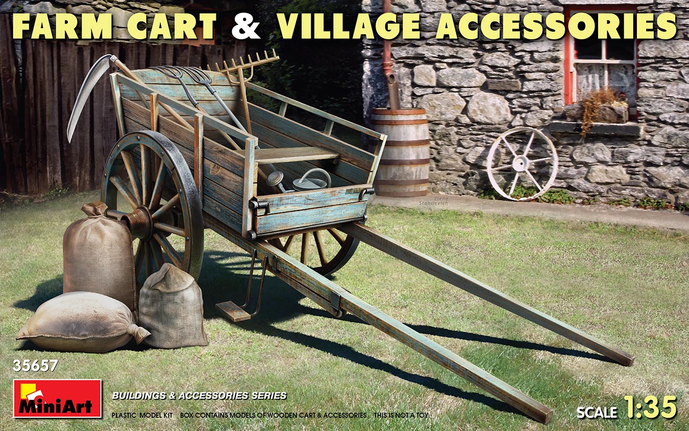 Mini Art 35657 1:35 Farm Cart & Village Accessories