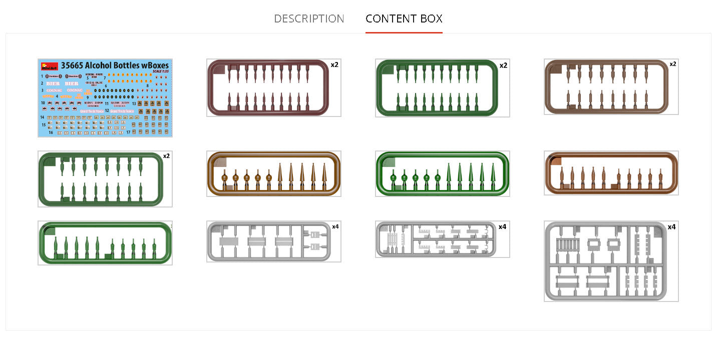 MiniArt 35665 1:35 Alcohol Bottles with Boxes