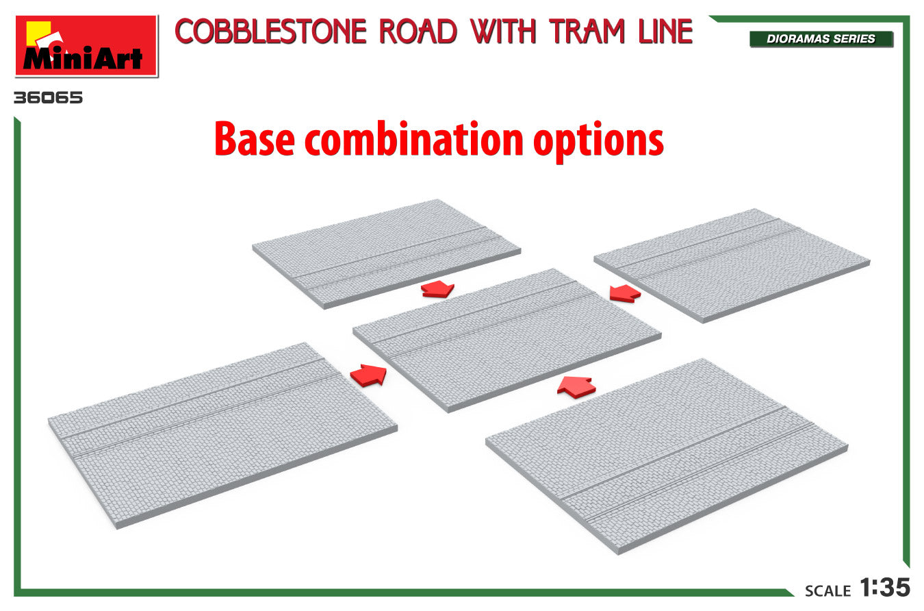 Mini Art 36065 1:35 Cobblestone Road with Tram Line