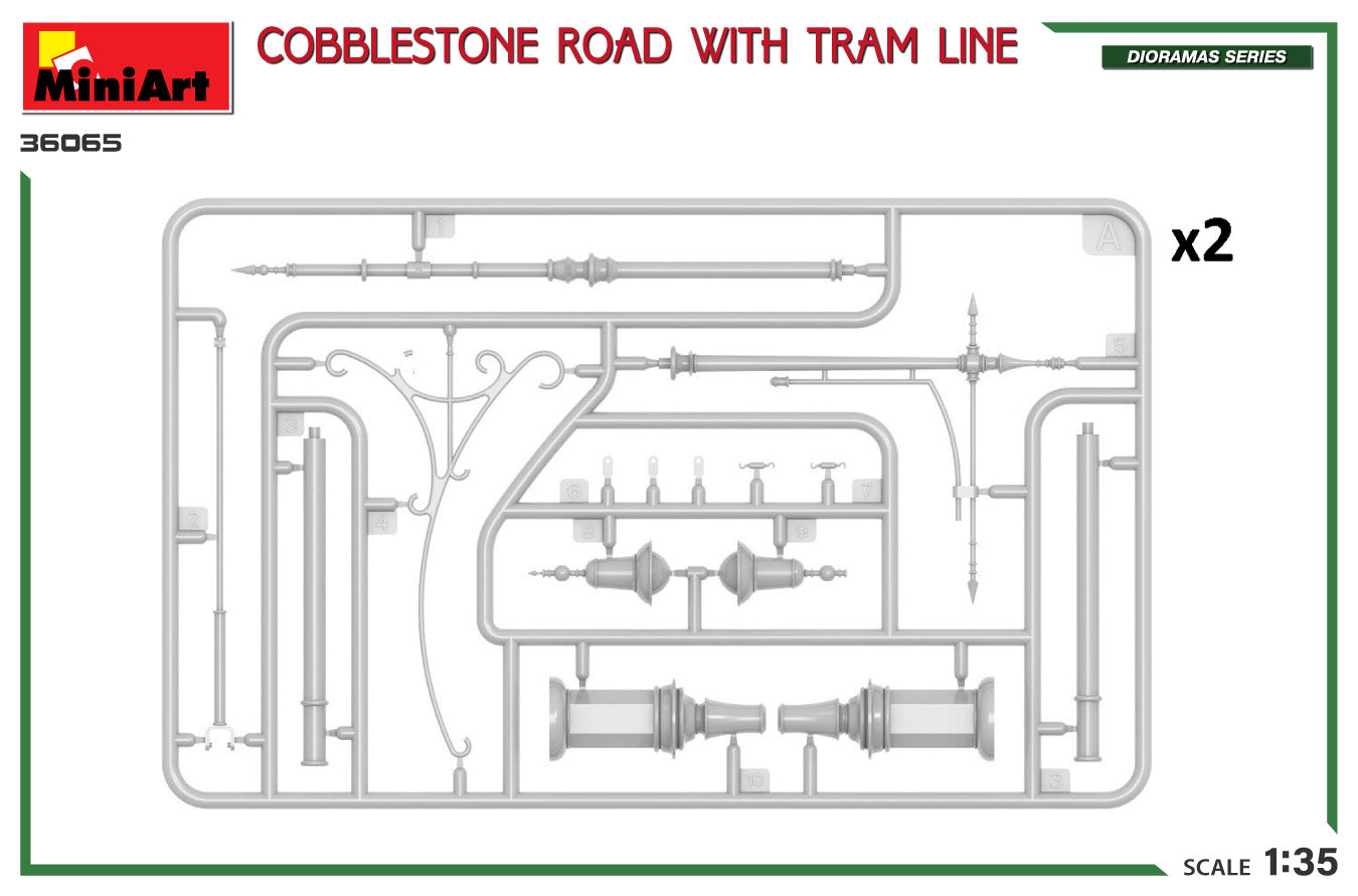 Mini Art 36065 1:35 Cobblestone Road with Tram Line