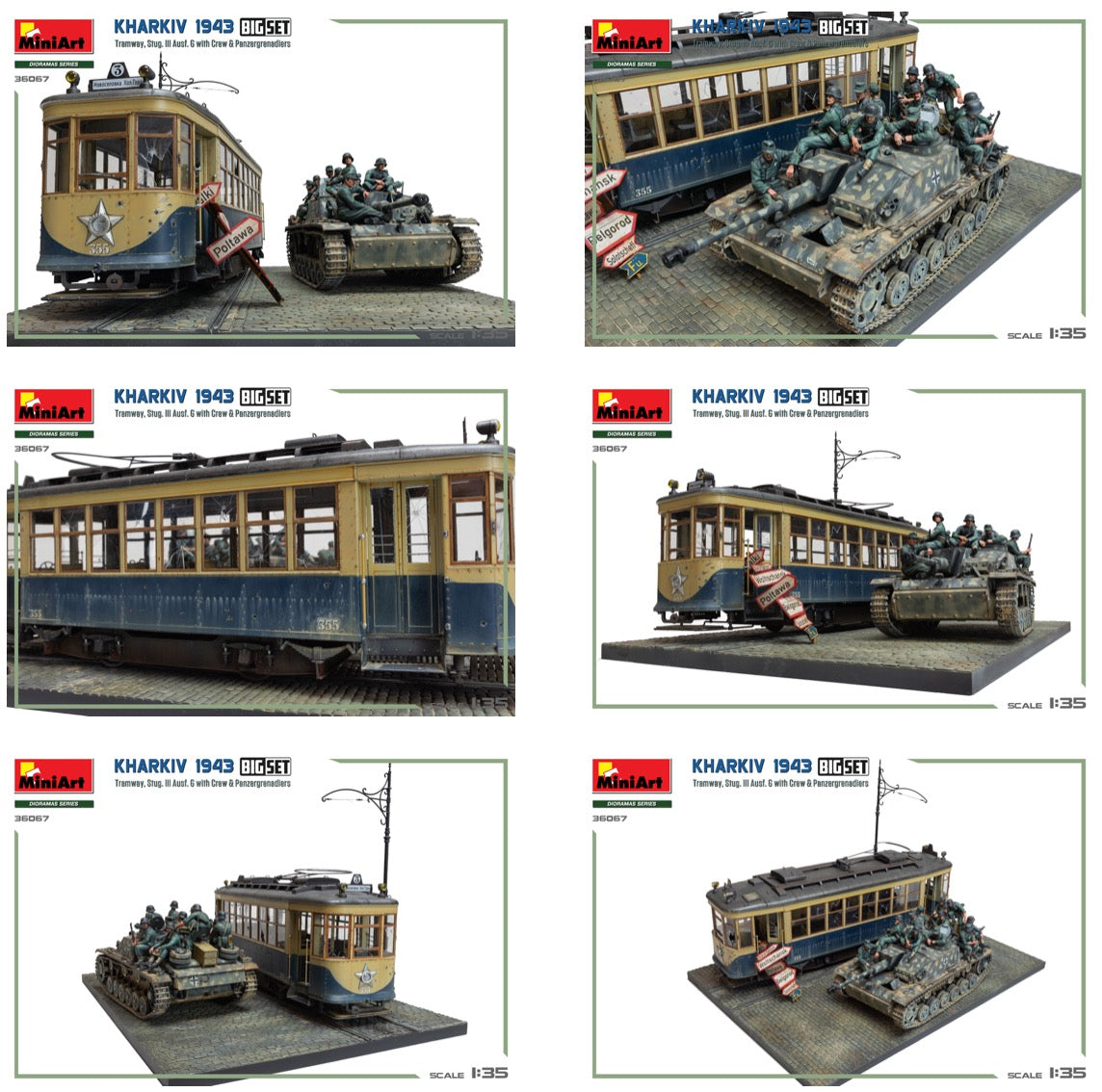 MiniArt 36067 1:35 Kharkiv 1943: Tram & Stug.III Ausf.G with Crew (Big Set)