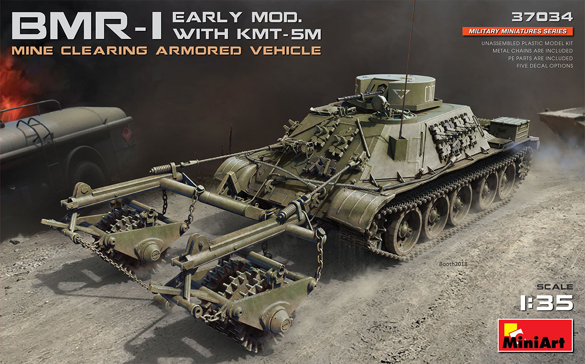 Mini Art 37034 1:35 Soviet BMR-1 Early Mod. with KMT-5M Mine Clearing Armoured Vehicle