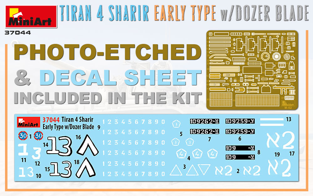 Mini Art 37044 1:35 Tiran 4 Sharir Early Type w/Dozer Blade