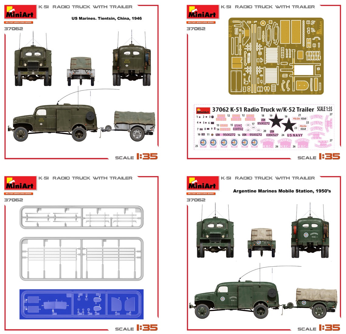 MiniArt 37062 1:35 K-51 Radio Truck With Trailer