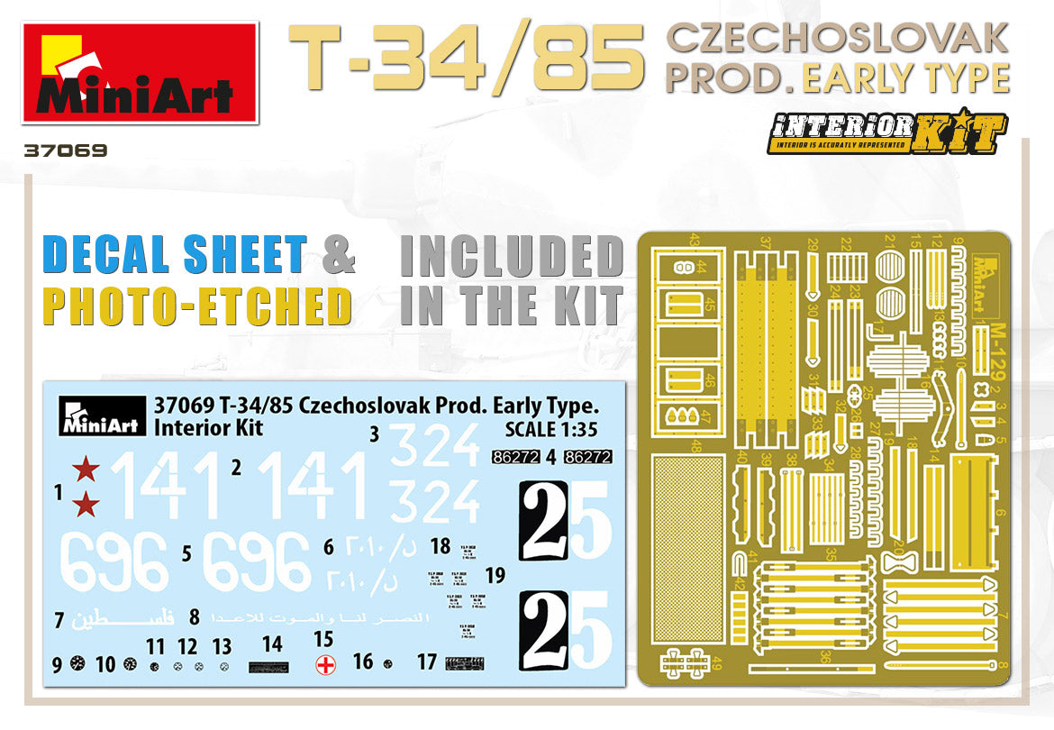 Mini Art 37069 1:35 T-34/85 Czechoslovak Prod. Early Type with Interior